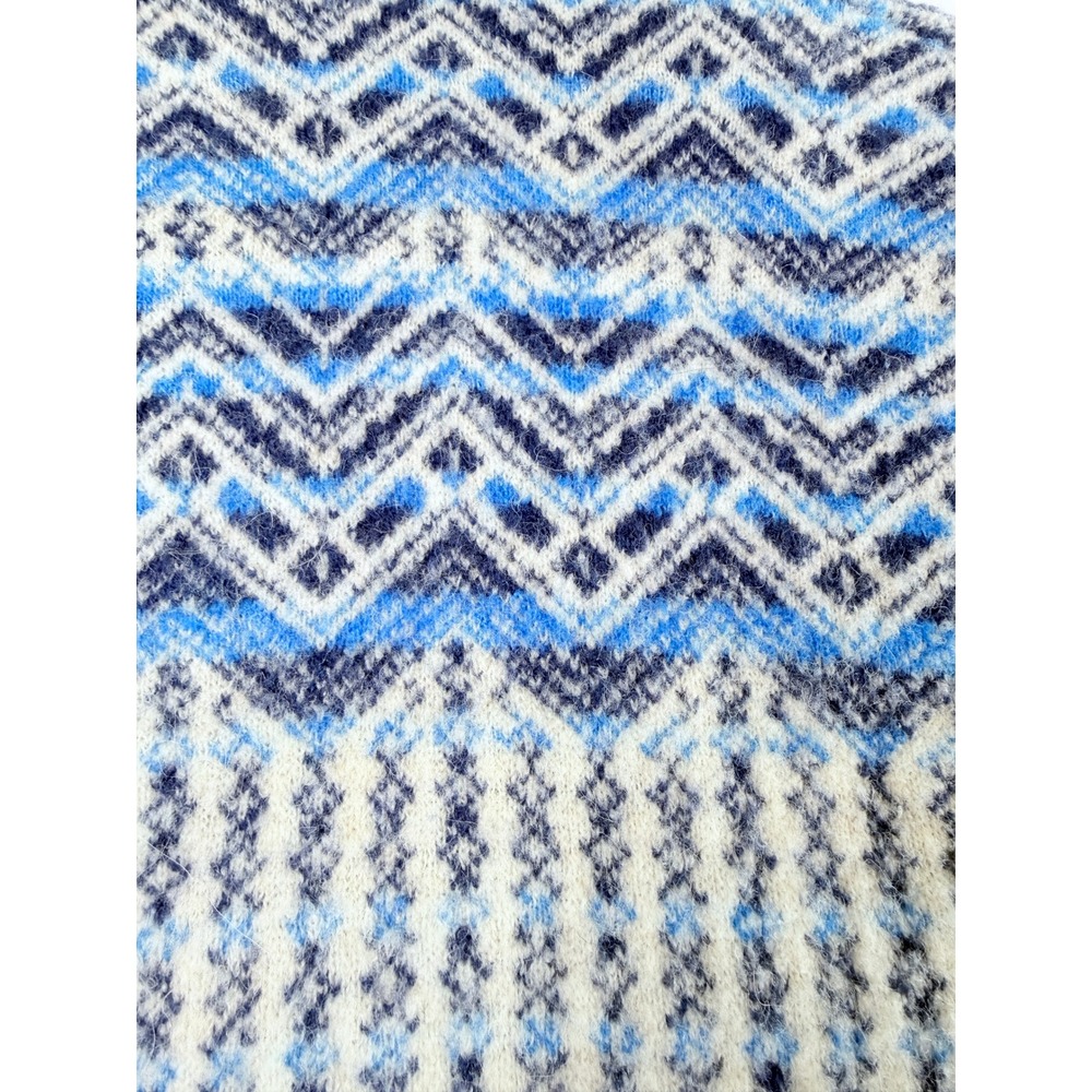 Joie Radegonde Cardigan Sweater Womens M Blue Wool Alpaca Fair Isle Open‎ Front - Picture 8 of 9